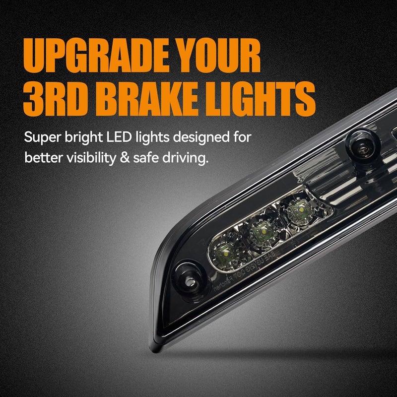 Cxdar Third 3rd Brake Light LED for 2015-2020 Ford F150, High Mount Rear Brake Lights Assembly for 2017-2020 F250/F350/F450 Super Duty, Waterproof Center Cab Lamp Stop Light - Image 3